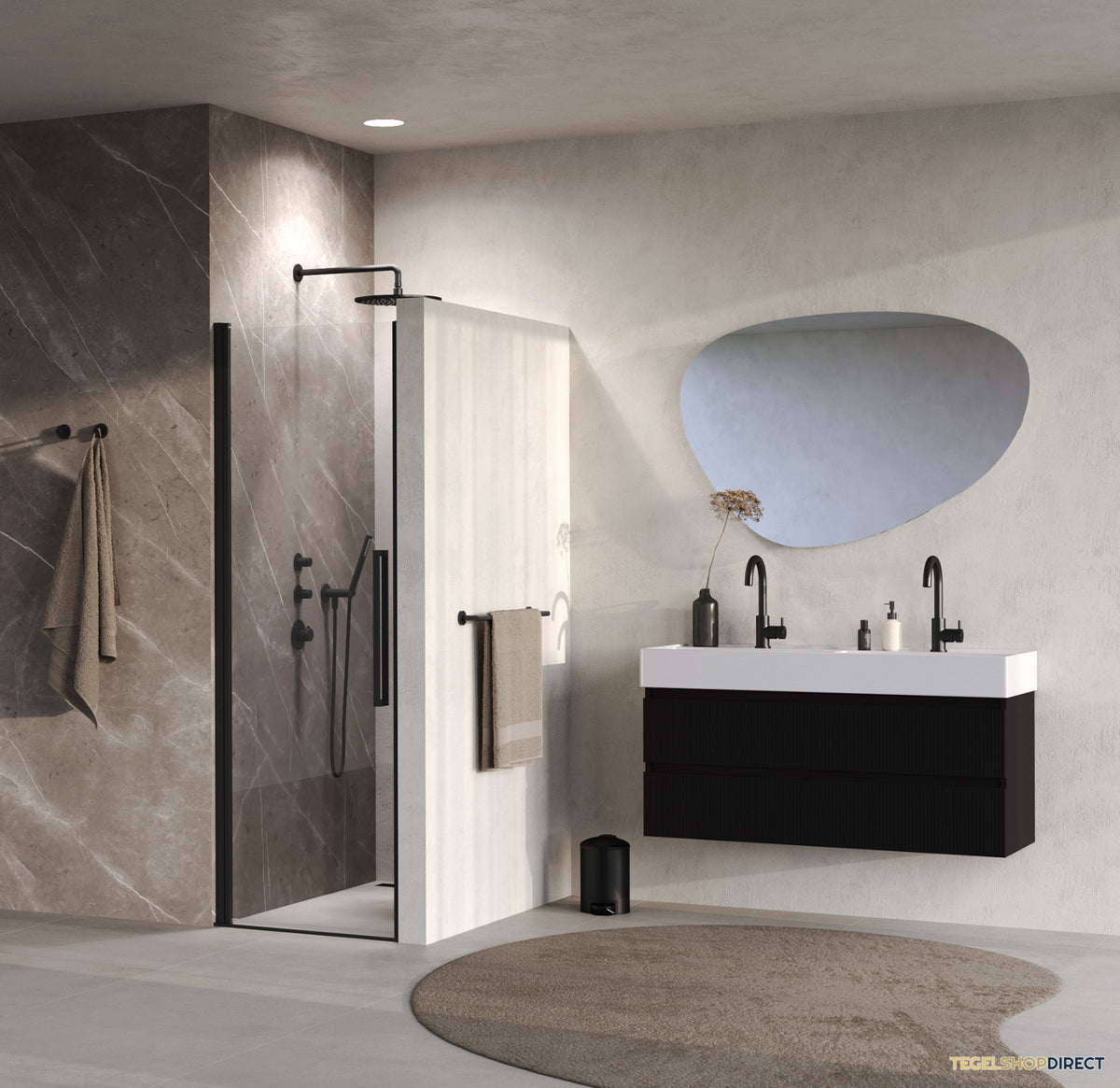 BRAUER Cosmic Nisdeur Draaiend 80x200 Omkeerbaar Helder Glas Incl. Glascoating Mat Zwart – afbeelding 2
