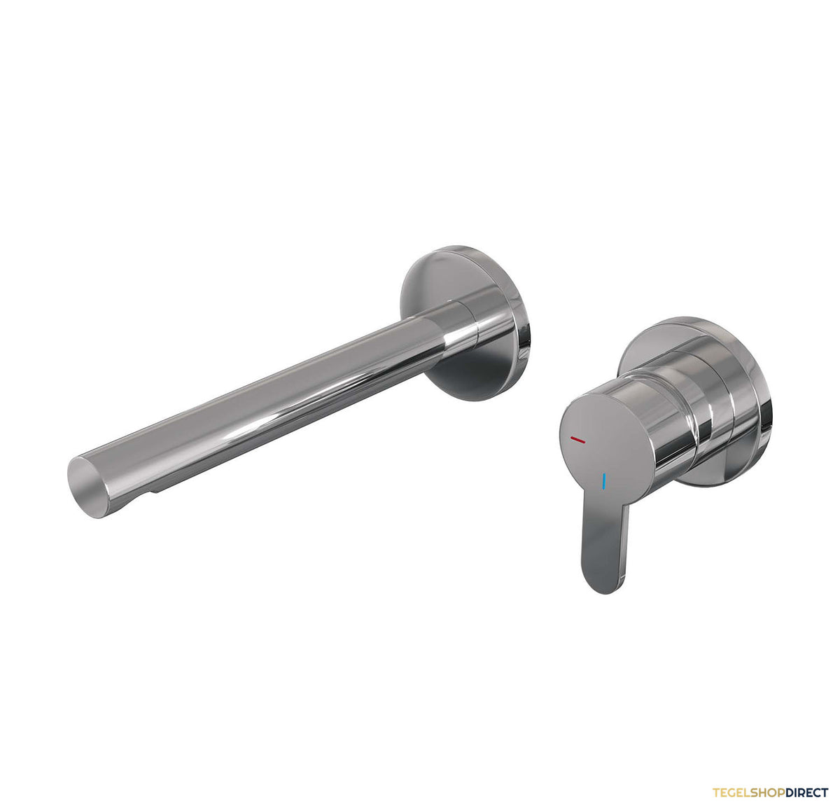 Inbouw Wastafelmengkraan Brauer Chrome Edition Coldstart Rechte Uitloop Korte Platte Hendel Rechts Chroom Met Rozetten