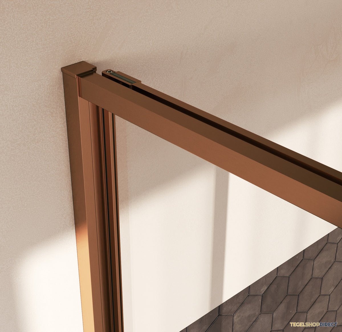 BRAUER Luminis Nisdeur Naar Binnen Draaiend 90x200 Omkeerbaar Helder Glas Incl. Glascoating PVD Koper Geborsteld – afbeelding 3