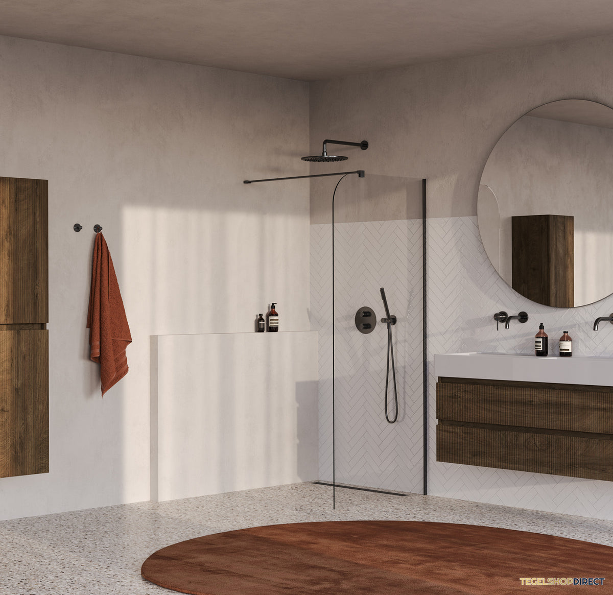 BRAUER Orion inloopdouche helder glas 90x200 incl. glascoating Geborsteld Gunmetal PVD – afbeelding 2