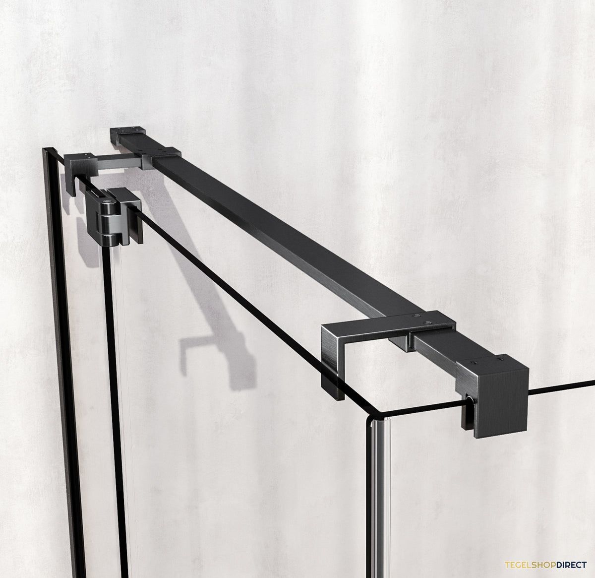 BRAUER Stellar douchecabine met draaideur helder glas 100x100x200 omkeerbaar incl. glascoating PVD gunmetal geborsteld – afbeelding 4
