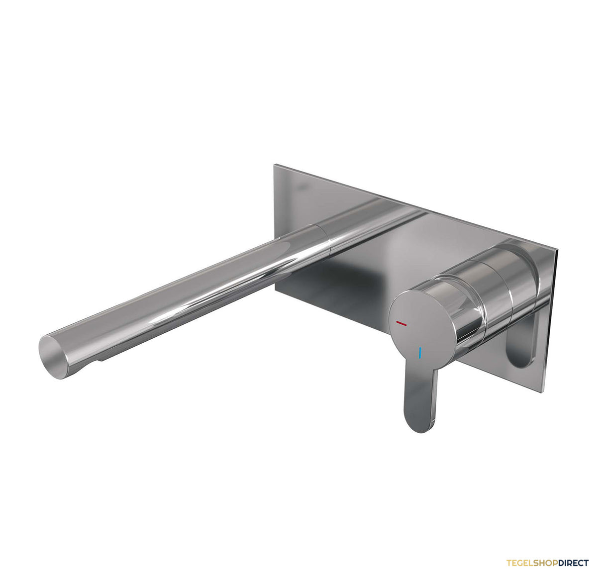 Inbouw Wastafelmengkraan Brauer Chrome Edition Coldstart Rechte Uitloop Korte Platte Hendel Rechts Chroom Met Afdekplaat