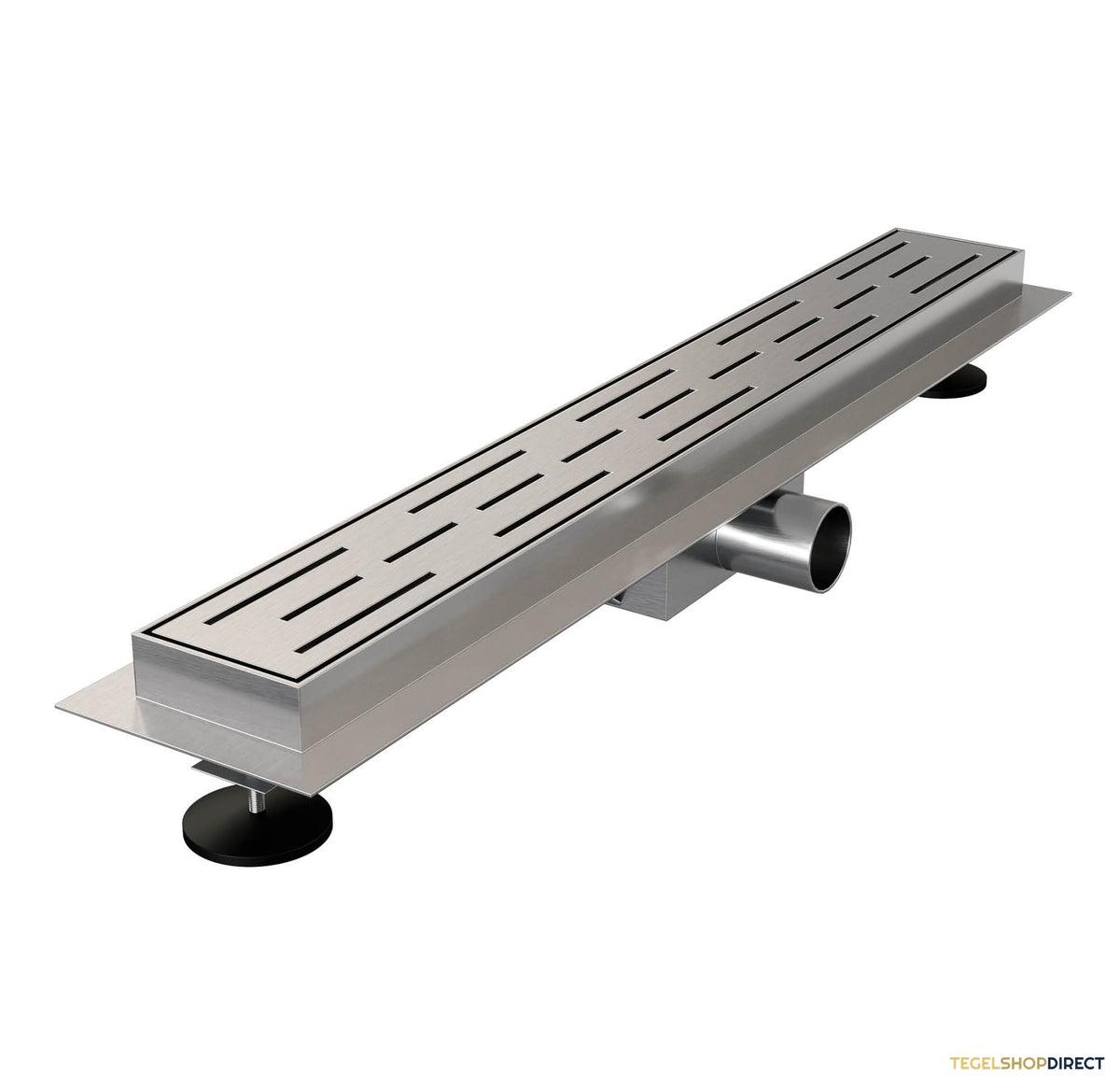 Douchegoot Brauer StanDrain 50x7 cm RVS Vloerflens Inclusief Kunststof Sifon Verstelbare Poten – afbeelding 3
