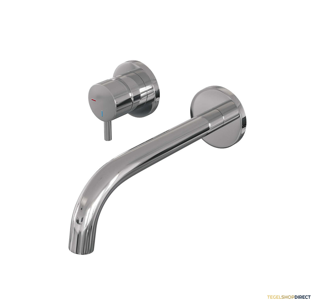 Inbouw Wastafelmengkraan Brauer Chrome Edition Coldstart Gebogen Uitloop Korte Ronde Hendel Links Chroom Met Rozetten