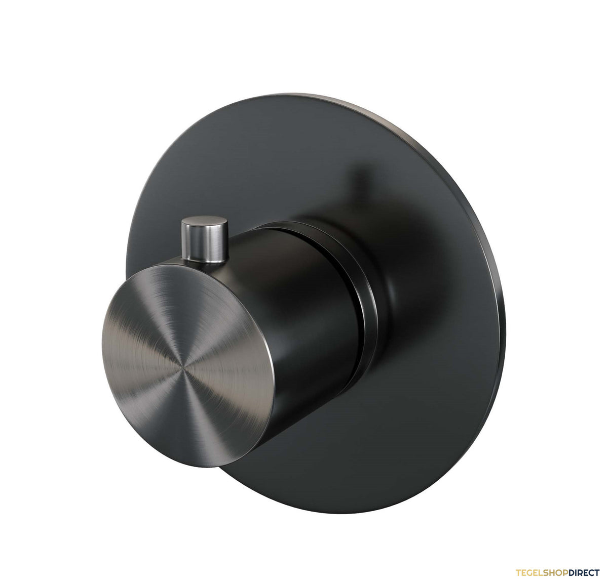 Inbouwthermostaat Brauer Gunmetal Edition met Ronde knop en Rozet Geborsteld Gunmetal