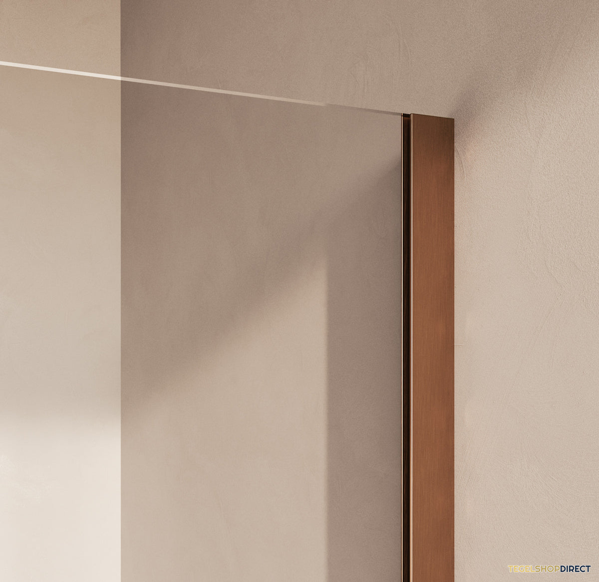 BRAUER Oblivion Badwand 80x140 Helder Glas Incl. Glascoating PVD Koper Geborsteld – afbeelding 3