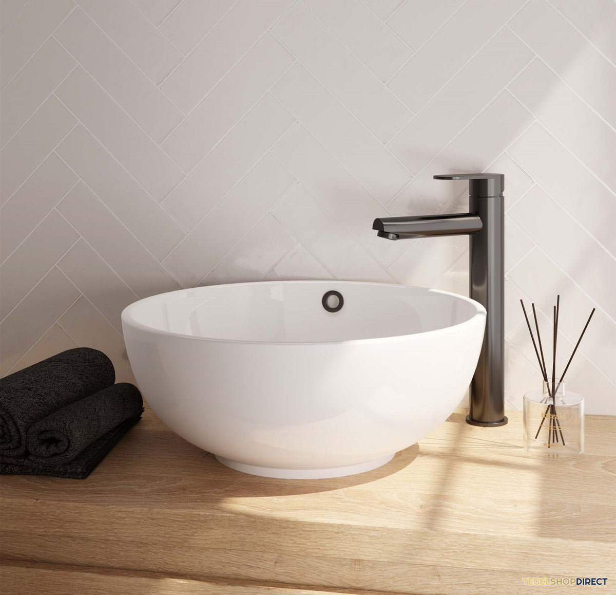 Wastafelmengkraan Brauer Gunmetal Edition Coldstart Opbouw Hoog Platte Hendel Geborsteld Gunmetal PVD – afbeelding 2
