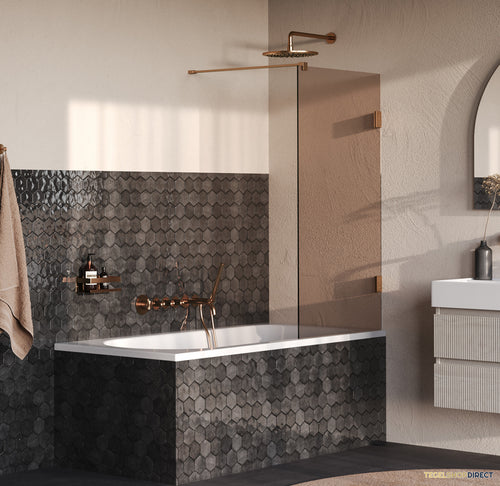 BRAUER Void Badwand 80x140 Brons Glas Incl. Glascoating PVD Koper Geborsteld