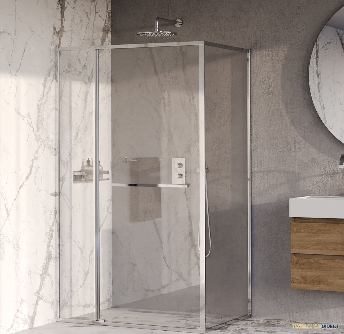 BRAUER Luminis Douchecabine 3-Delig Naar Binnen Draaiend 120x90x200 Omkeerbaar Helder Glas Incl. Glascoating Chroom