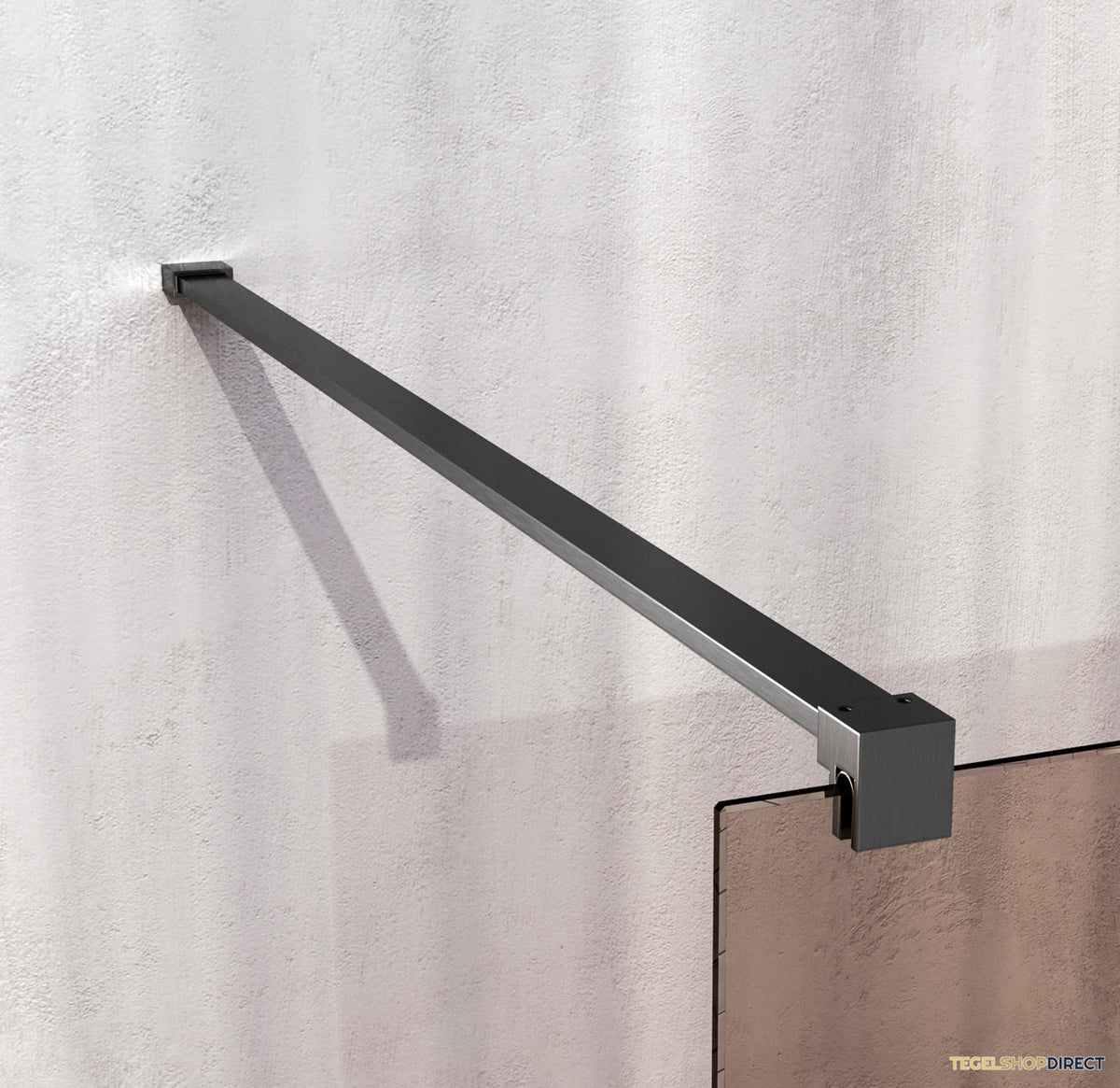 BRAUER Oblivion inloopdouche brons glas 90x200 incl. glascoating PVD gunmetal geborsteld – afbeelding 4
