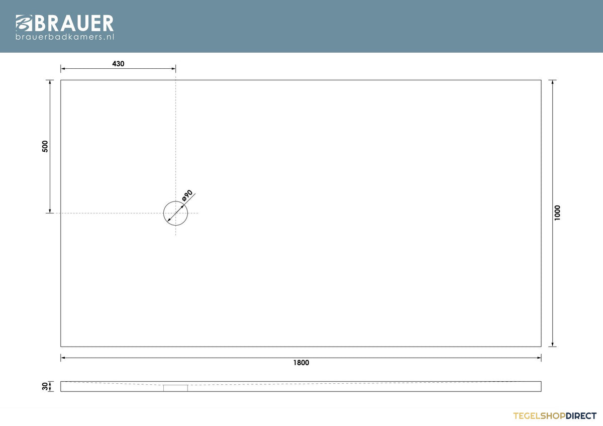 BRAUER Douchebak Asteroid 100x180 incl. antislip en antibacterieel mineraalmarmer mat wit – afbeelding 9