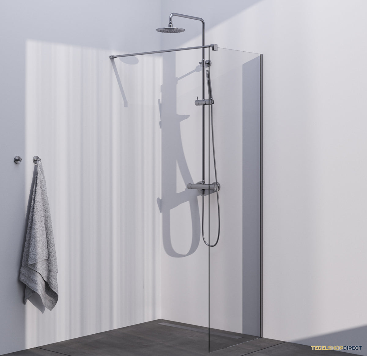 BRAUER Season inloopdouche model C helder glas 60x200 incl. glascoating RVS-kleurig geborsteld
