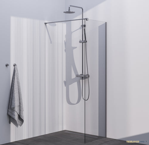 BRAUER Season inloopdouche model C helder glas 60x200 incl. glascoating RVS-kleurig geborsteld
