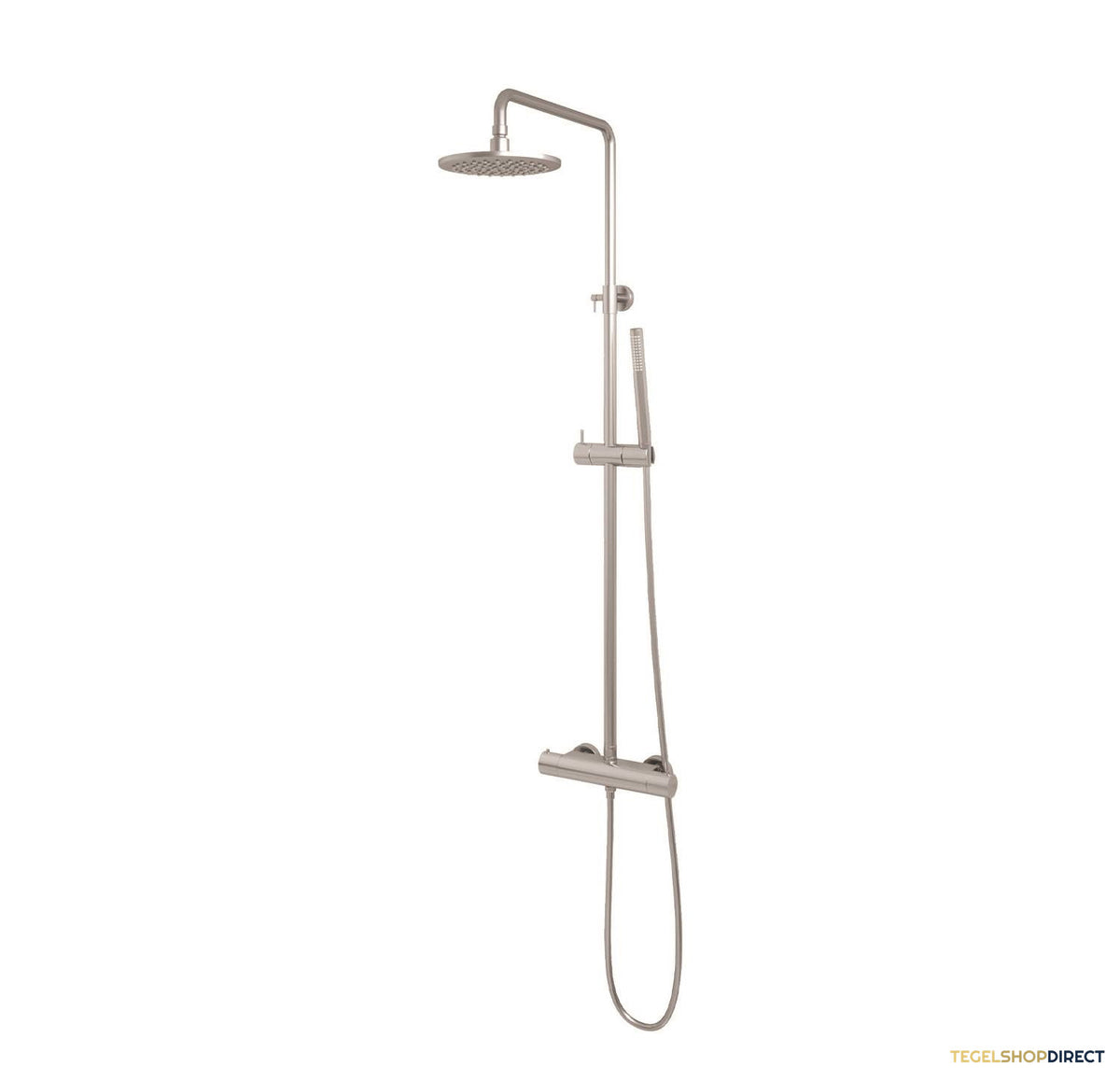 Regendouche Brauer Brushed Showerpipe Met Thermostaat 20cm Geborsteld RVS