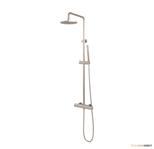 Regendouche Brauer Brushed Showerpipe Met Thermostaat 20cm Geborsteld RVS