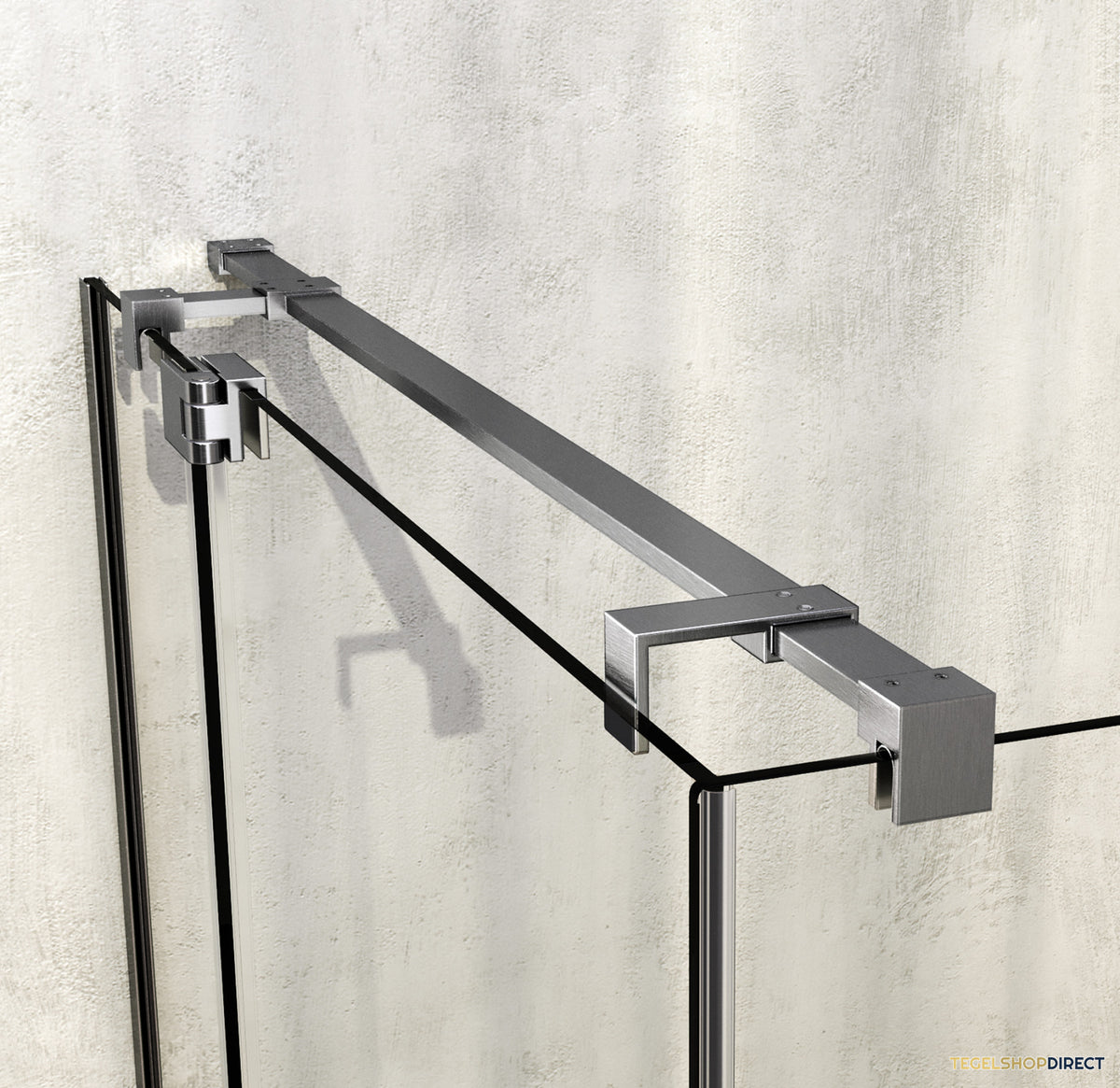 BRAUER Stellar douchecabine met draaideur helder glas 160x100x200 omkeerbaar incl. glascoating PVD RVS-kleurig geborsteld – afbeelding 4