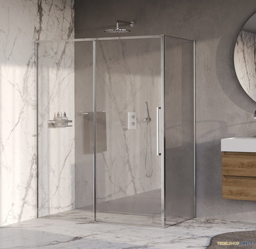 BRAUER Galactic Douchecabine Met Schuifdeur 160x90x200 Omkeerbaar Helder Glas Incl. Glascoating Chroom