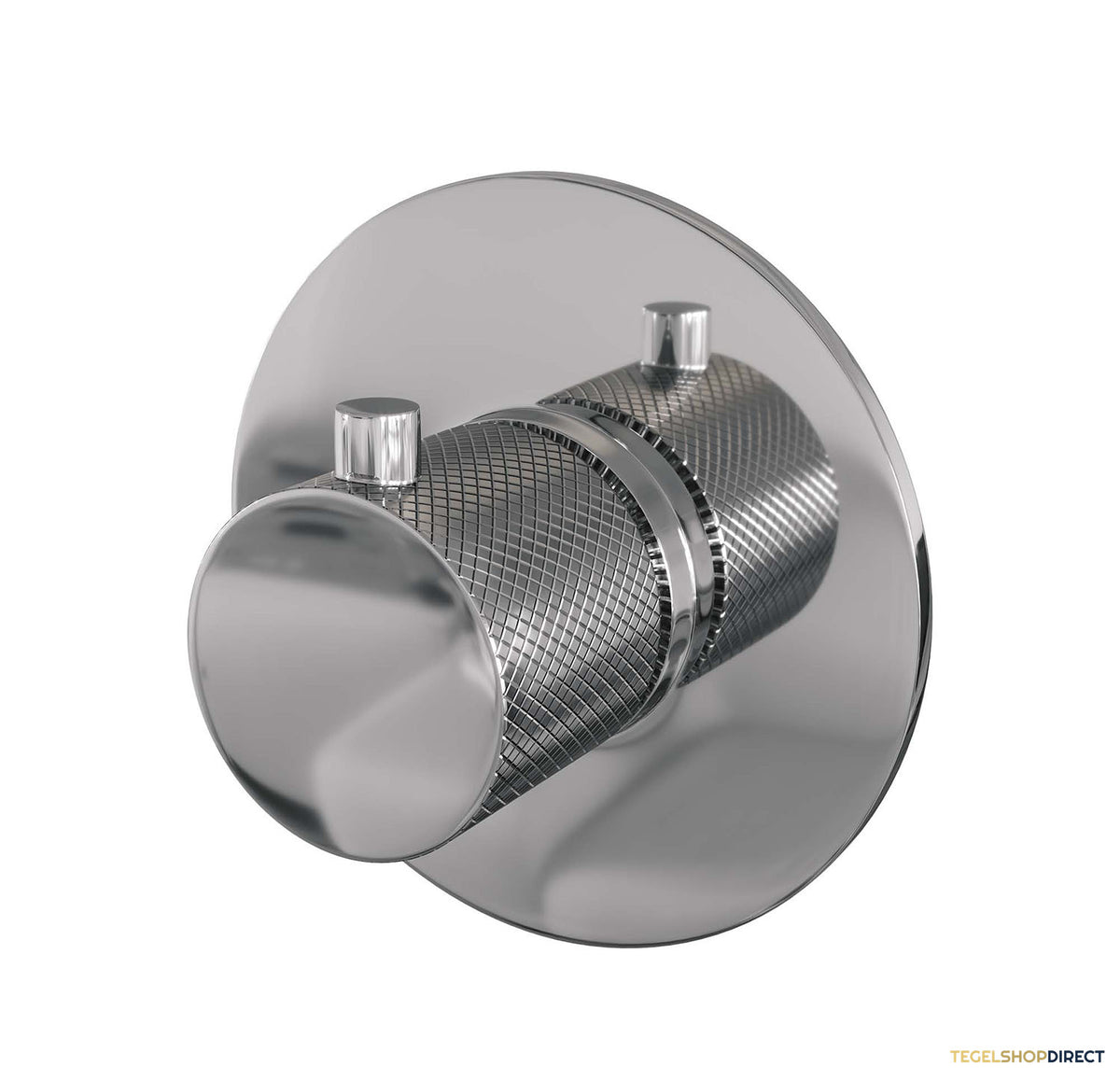 Inbouwthermostaat Brauer Chrome Carving met Ronde knop en Rozet Chroom