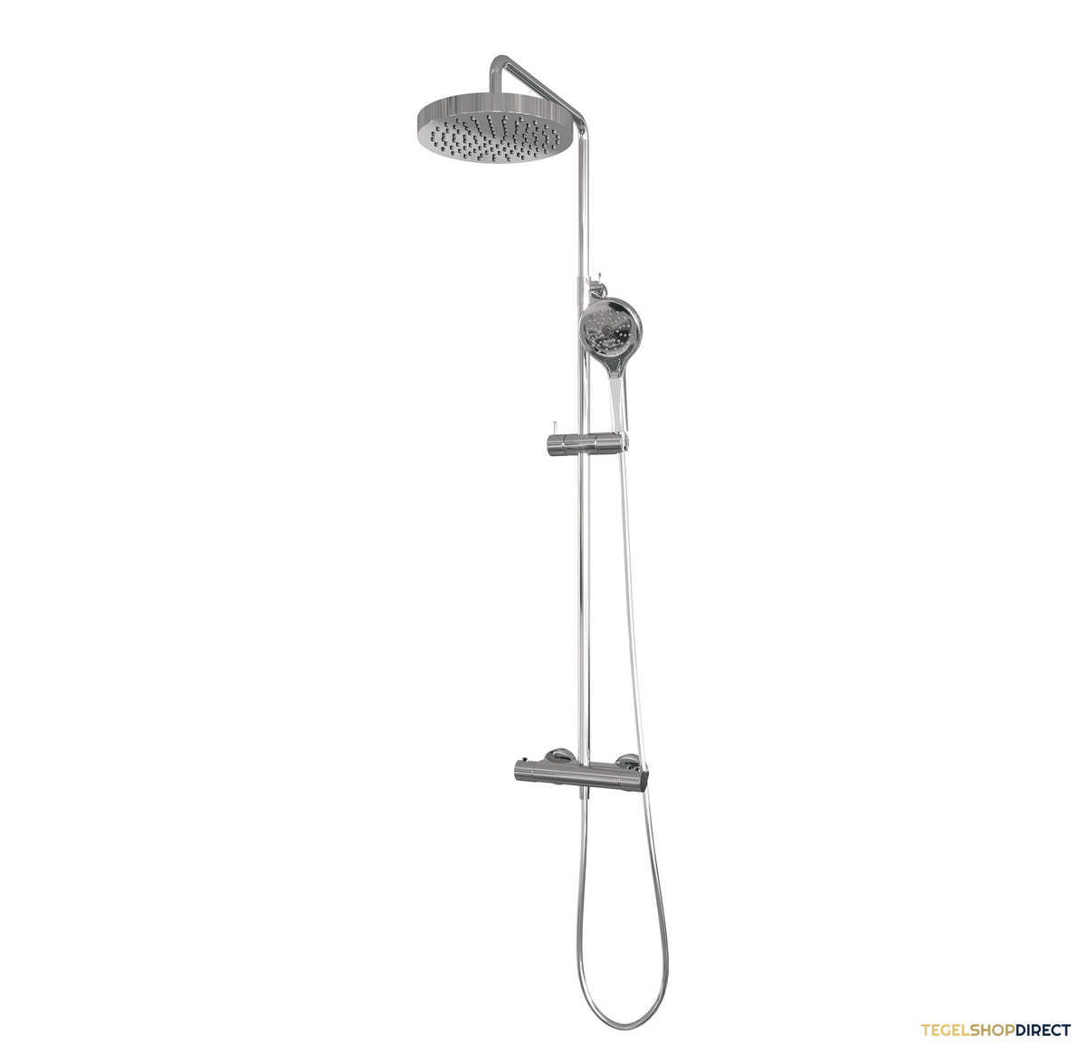 Brauer Stripe opbouw thermostatische regendouche SET 02 met 25 cm hoofddouche en 3-standen handdouche en doucheslang chroom – afbeelding 3