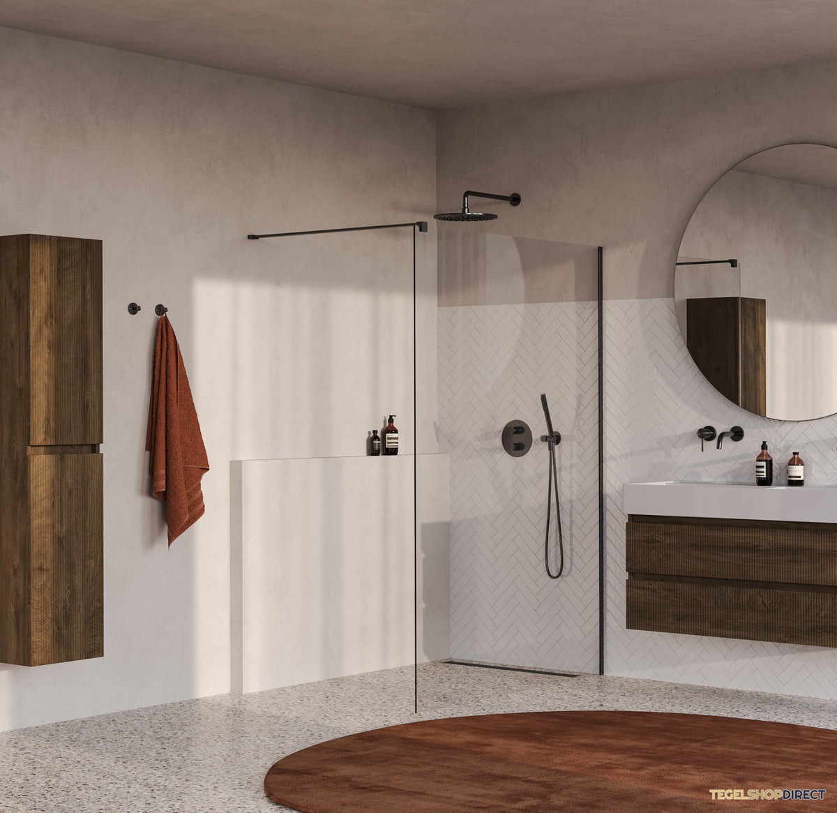 BRAUER Oblivion inloopdouche helder glas 140x200 incl. glascoating PVD gunmetal geborsteld – afbeelding 2
