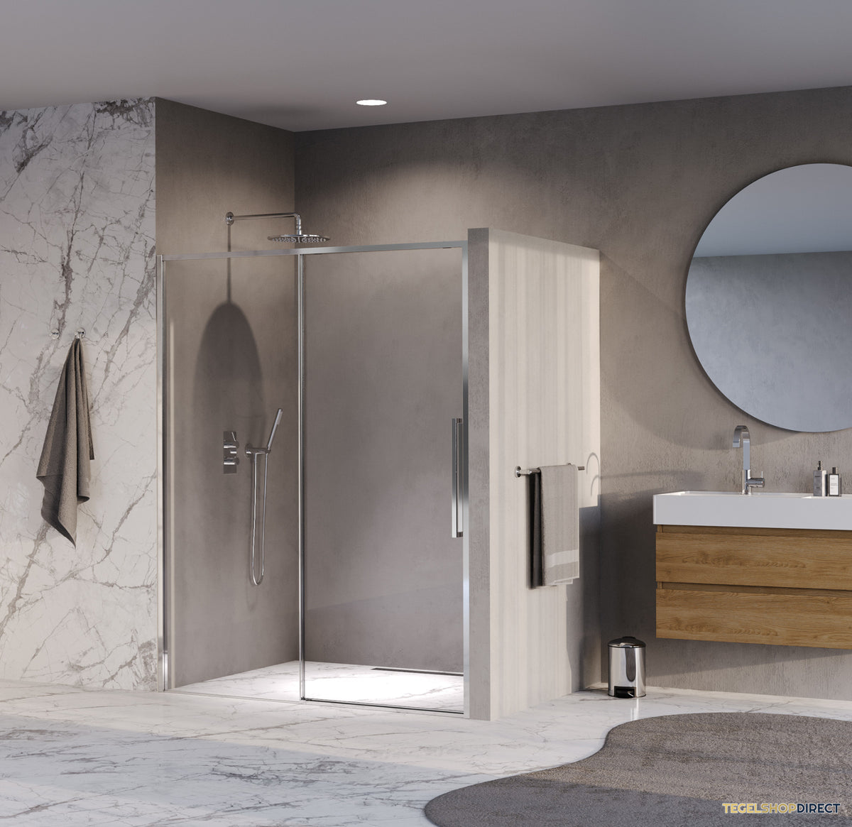 BRAUER Galactic Nisdeur 2-Delig Schuif 160x200 Omkeerbaar Helder Glas Incl. Glascoating Chroom – afbeelding 2