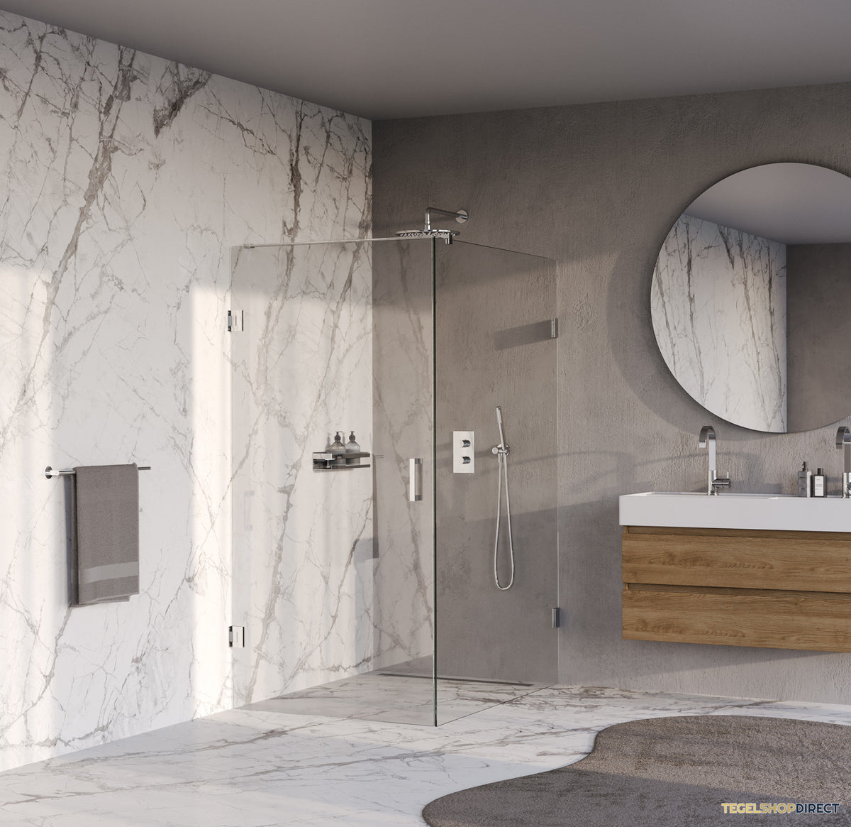 BRAUER Void douchecabine met draaideur helder glas 90x140x200 incl. glascoating chroom – afbeelding 2