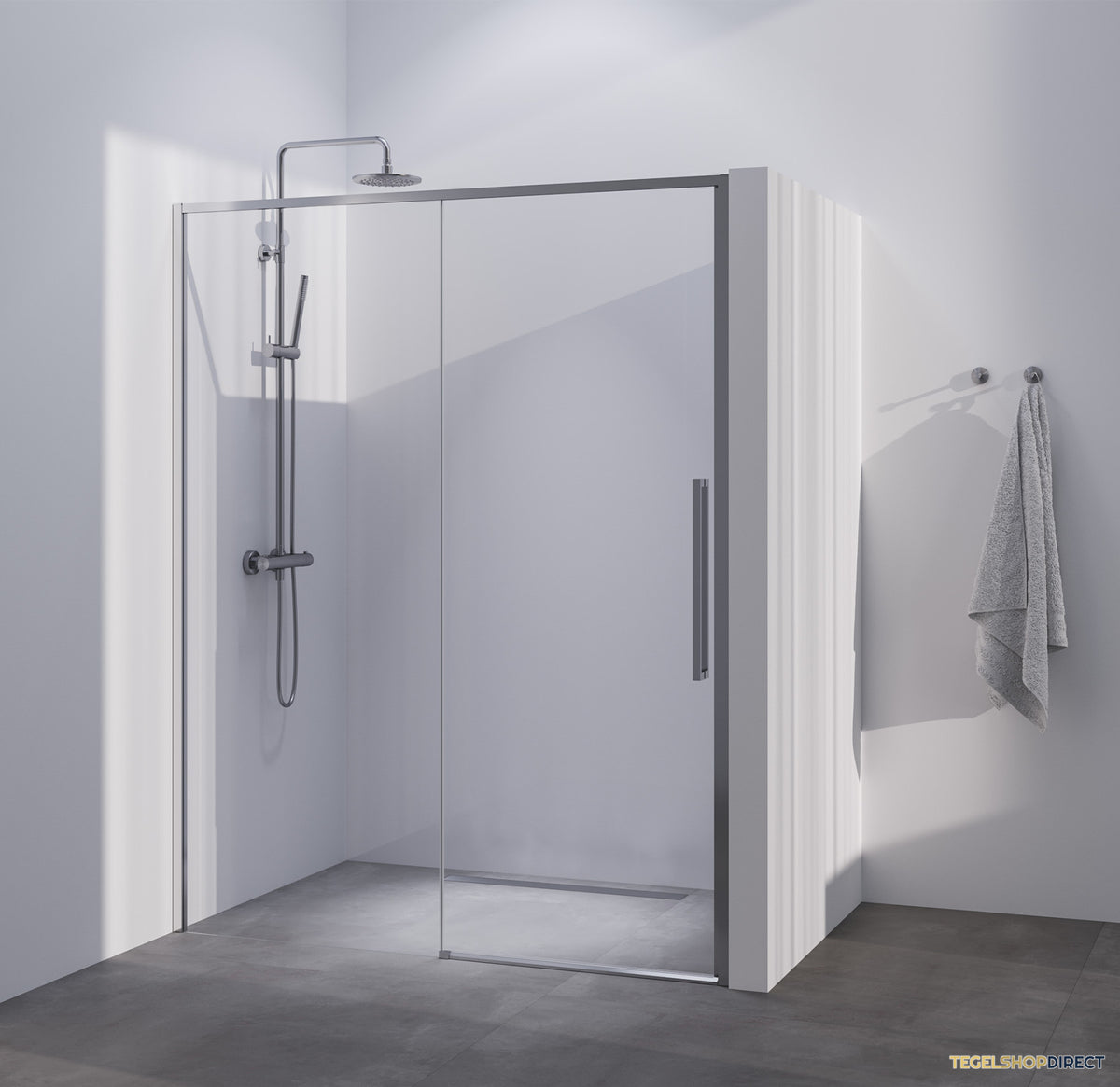 BRAUER Season nisdeur model B met schuifdeur helder glas 140x200 omkeerbaar incl. glascoating Season-RVS-kleurig – afbeelding 2