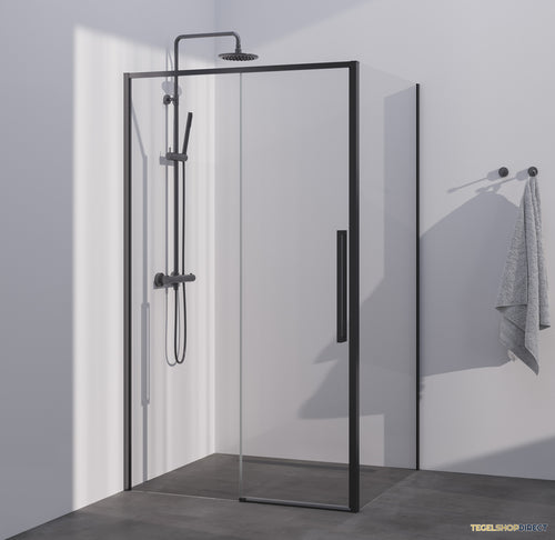 BRAUER Season douchecabine model B met schuifdeur helder glas 100x100x200 omkeerbaar incl. glascoating Season-Gunmetal