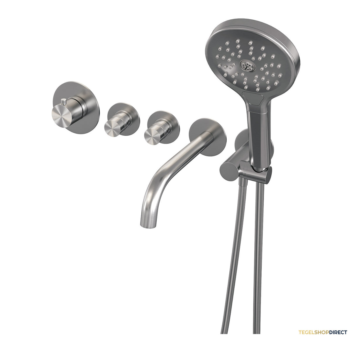 Inbouwthermostaat set Brauer Brushed Edition Met Rozetten Incl Baduitloop Geborsteld RVS (Keuze Handdouche) – afbeelding 4