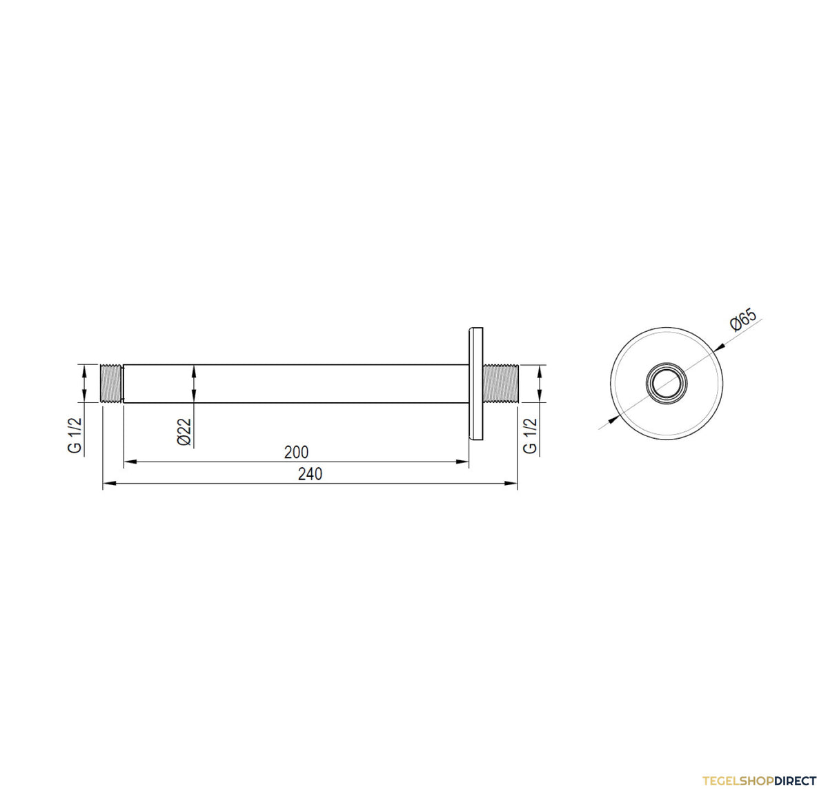 Plafonduitloop Brauer Copper 20 cm Koper – afbeelding 2