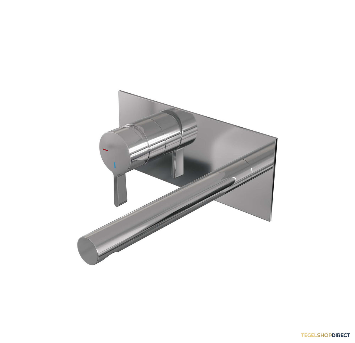 Inbouw Wastafelmengkraan Brauer Chrome Edition Coldstart Rechte Uitloop Halfronde Hendel Links Chroom Met Afdekplaat