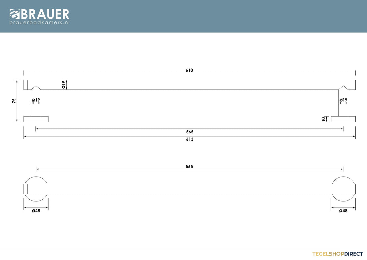 Handdoekrek Brauer Chrome Edition 60 Cm chroom – afbeelding 3