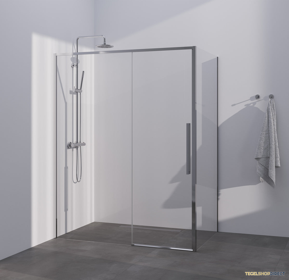 BRAUER Season douchecabine model B met schuifdeur helder glas 140x80x200 omkeerbaar incl. glascoating Season-Chroom – afbeelding 2