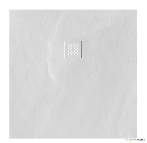 BRAUER Douchebak Asteroid 80x180 incl. antislip en antibacterieel mineraalmarmer mat wit