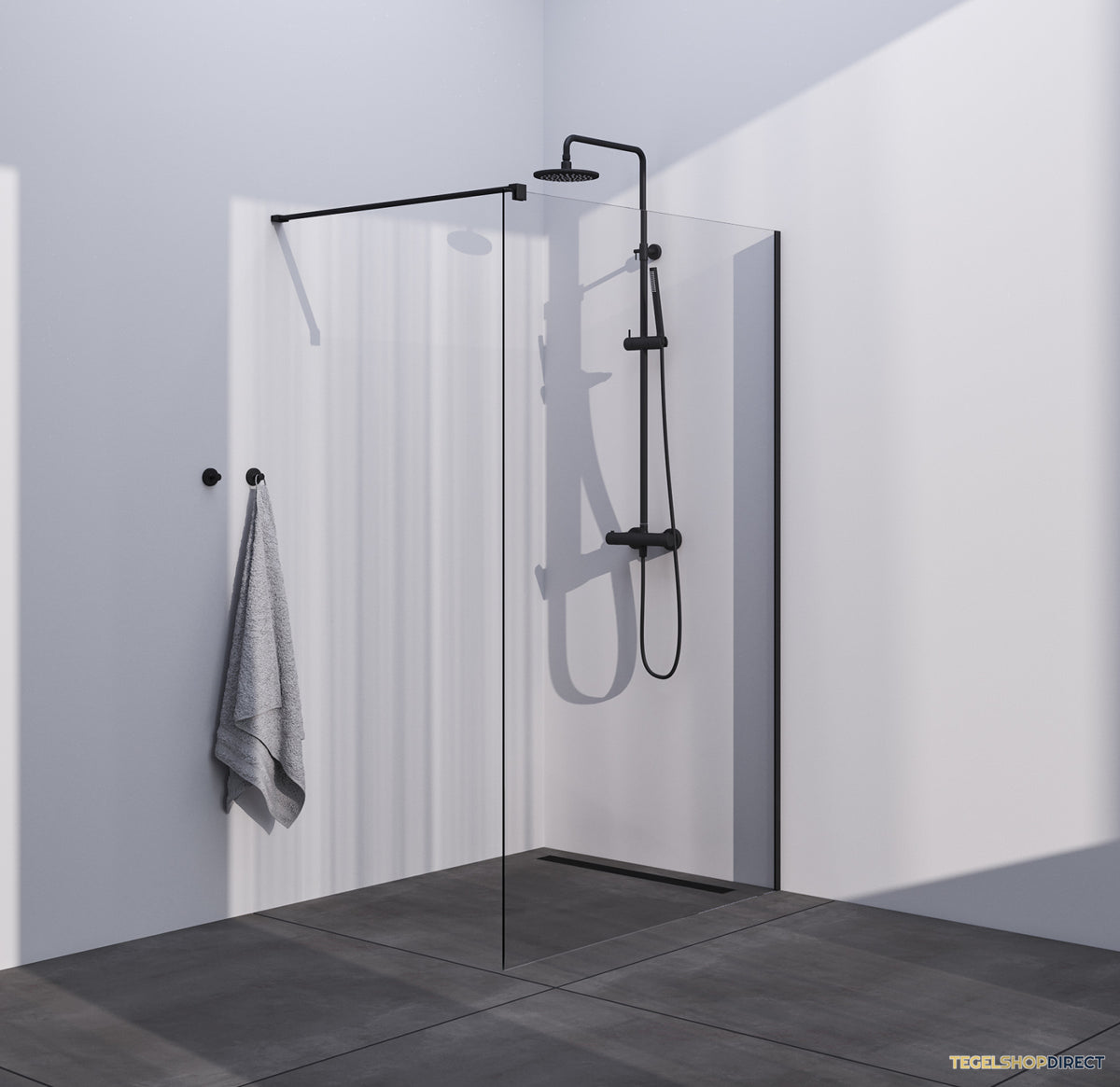 BRAUER Season inloopdouche model C helder glas 120x200 incl. glascoating mat zwart – afbeelding 2