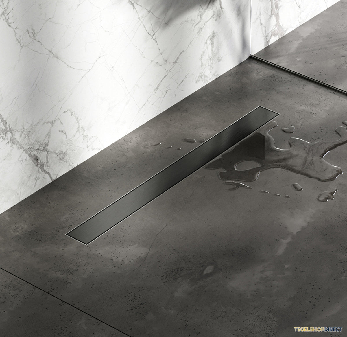 Tegelinlegrooster Brauer Gunmetal Edition Omkeerbaar tbv Douchegoot STD/W/PS 70x7 cm Inclusief Afstandhouders – afbeelding 2