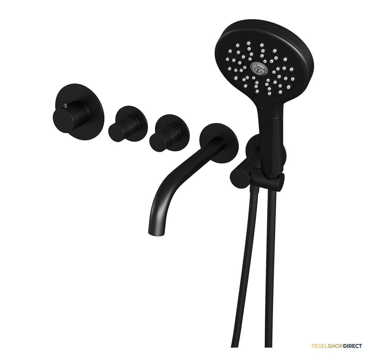 Inbouwthermostaat set Brauer Black Edition Met Rozetten Incl Baduitloop Mat Zwart (Keuze Handdouche) – afbeelding 4