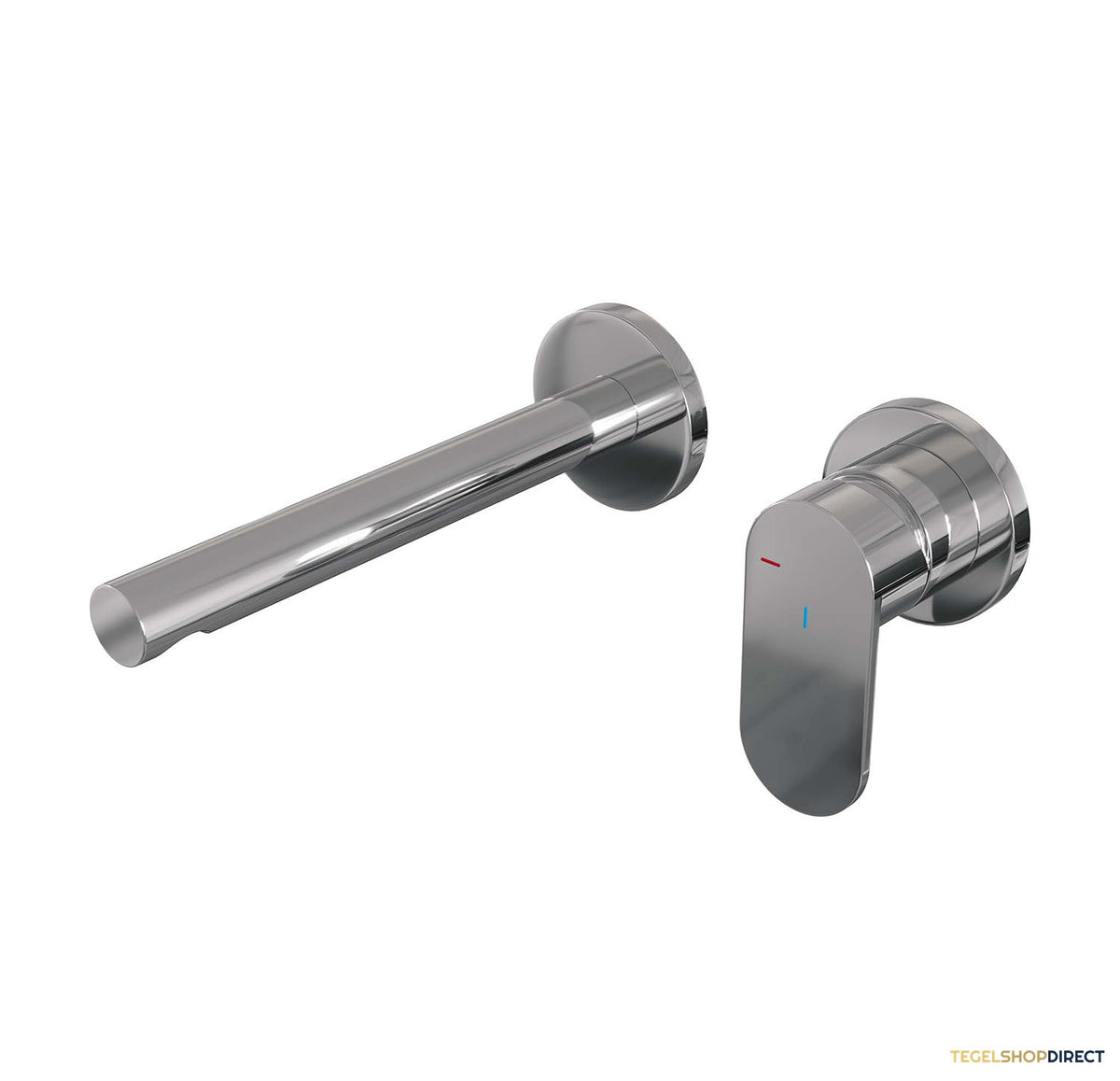 Inbouw Wastafelmengkraan Brauer Chrome Edition Coldstart Rechte Uitloop Platte Hendel Rechts Chroom Met Rozetten