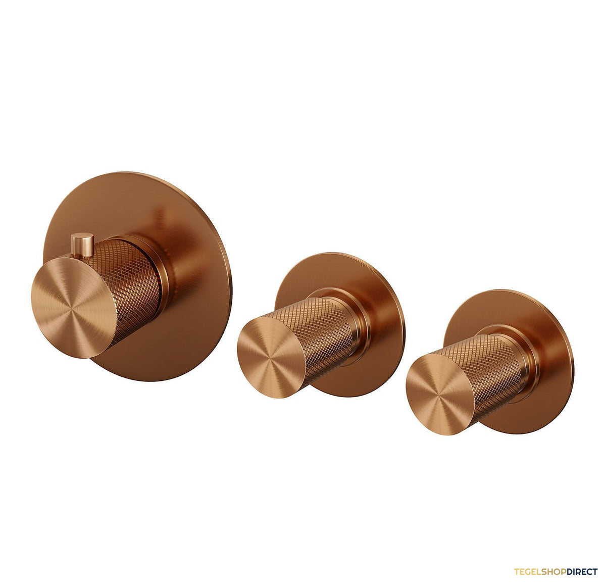 Inbouwthermostaatset Brauer Copper Carving Incl Staafhanddouche En Badafvoer Geborsteld Koper – afbeelding 3