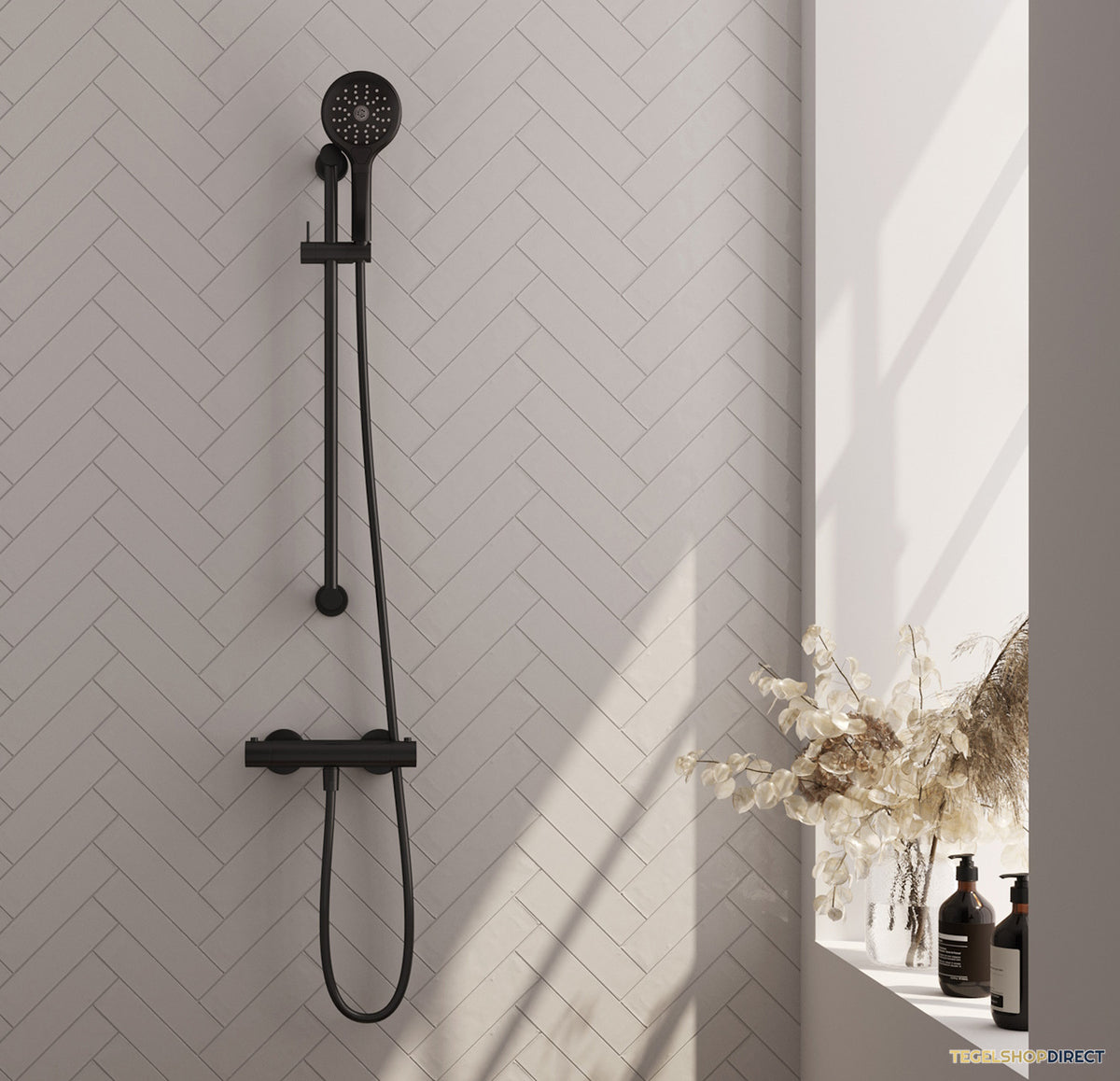 Douchekraan Opbouw Brauer Black Edition Met Glijstang Mat Zwart (Keuze Handdouche) – afbeelding 2