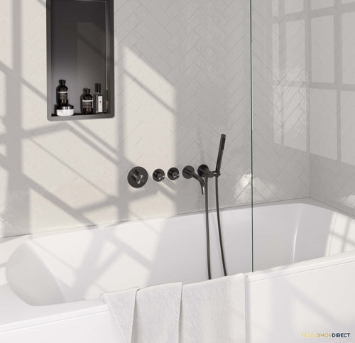 Inbouwthermostaatset Brauer Gunmetal Edition Incl Baduitloop en Staafhanddouche Messing Gunmetal
