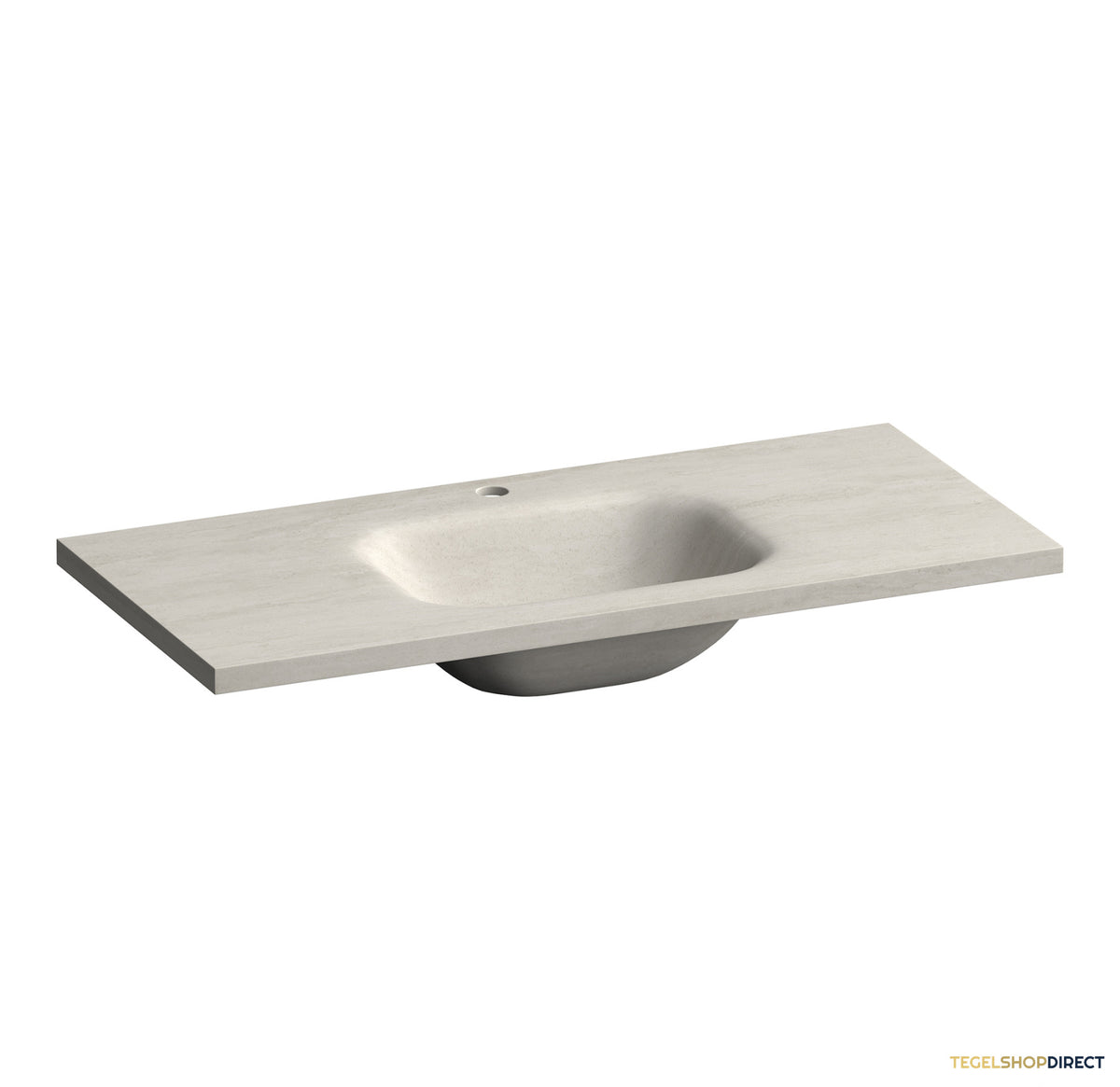 BRAUER Dune Medium wastafel 100 cm met 1 wasbak en 1 kraangat Sintered Stone Ivory Travertin – afbeelding 3