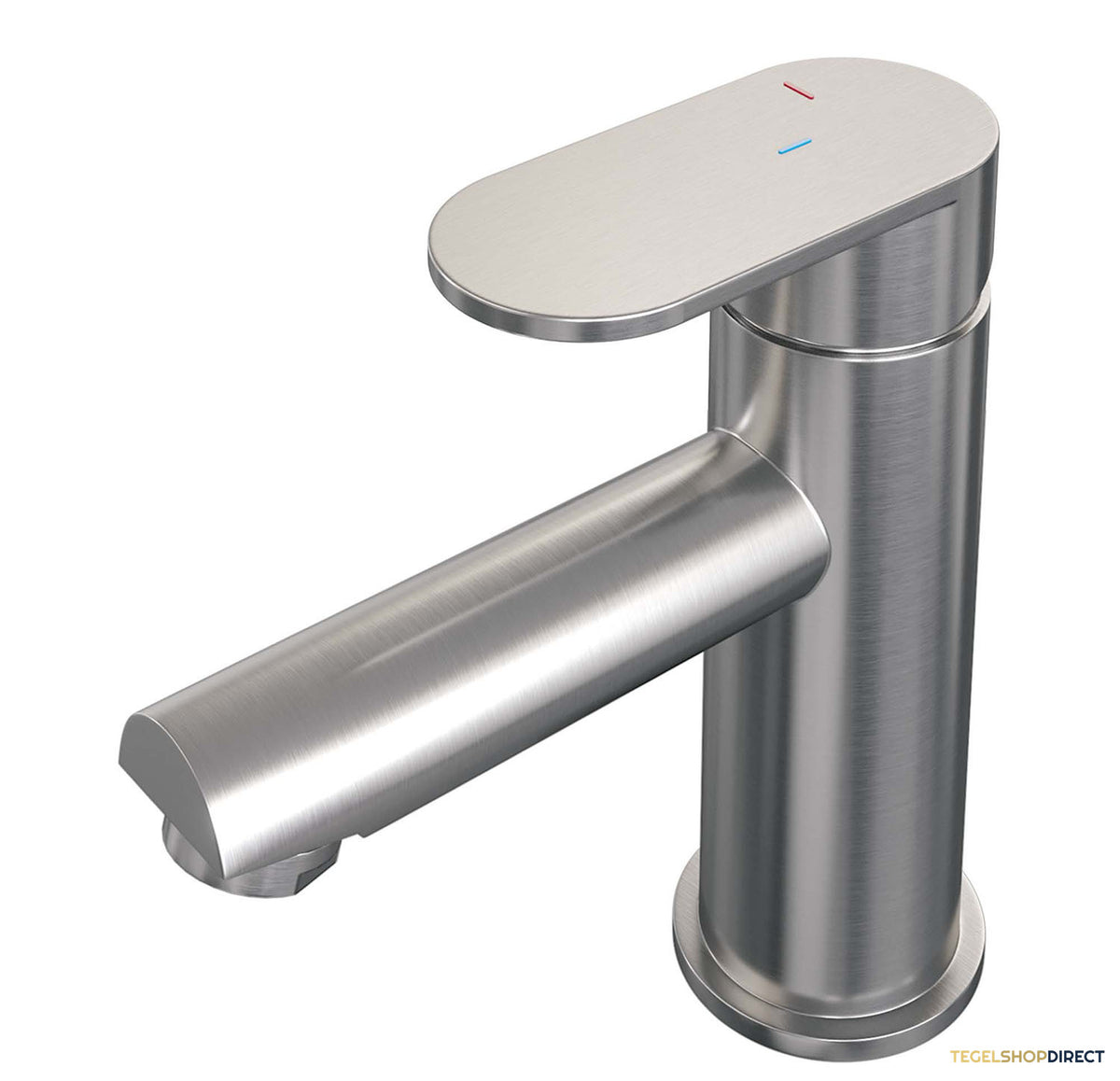 Wastafelmengkraan Brauer Brushed Edition Coldstart Opbouw Laag Platte Hendel Geborsteld RVS PVD