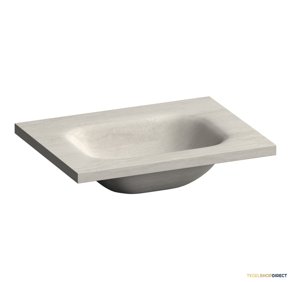 BRAUER Dune Medium wastafel 60 cm met 1 wasbak en 0 kraangaten sintered stone Ivory Travertin – afbeelding 3