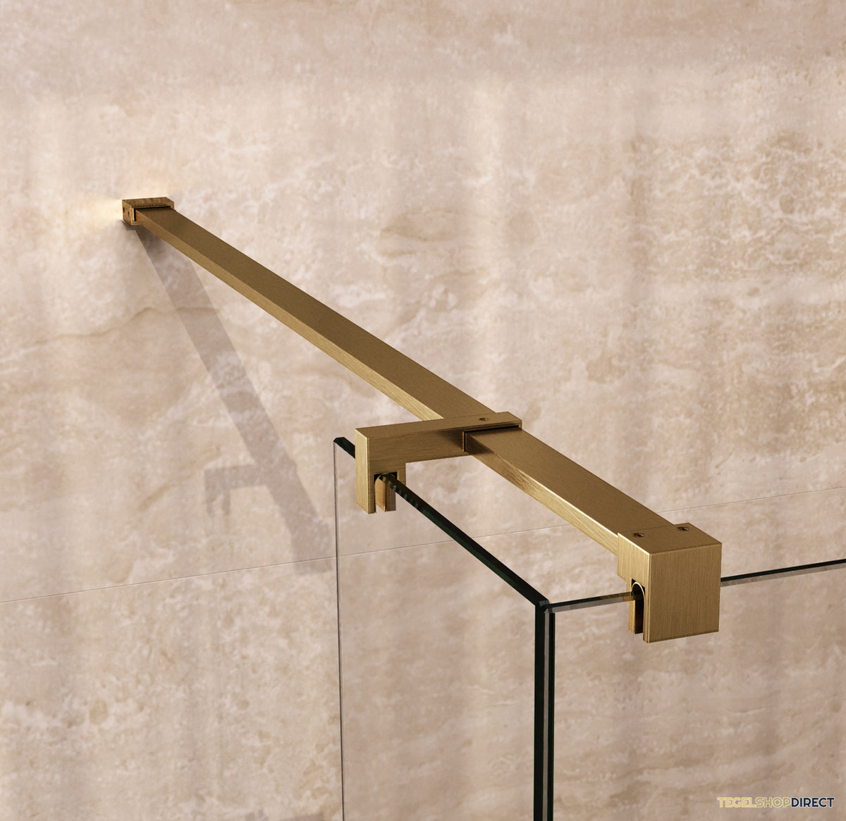BRAUER Void inloopdouche helder glas 130x200 met 40 zijwand incl. glascoating PVD goud geborsteld – afbeelding 4