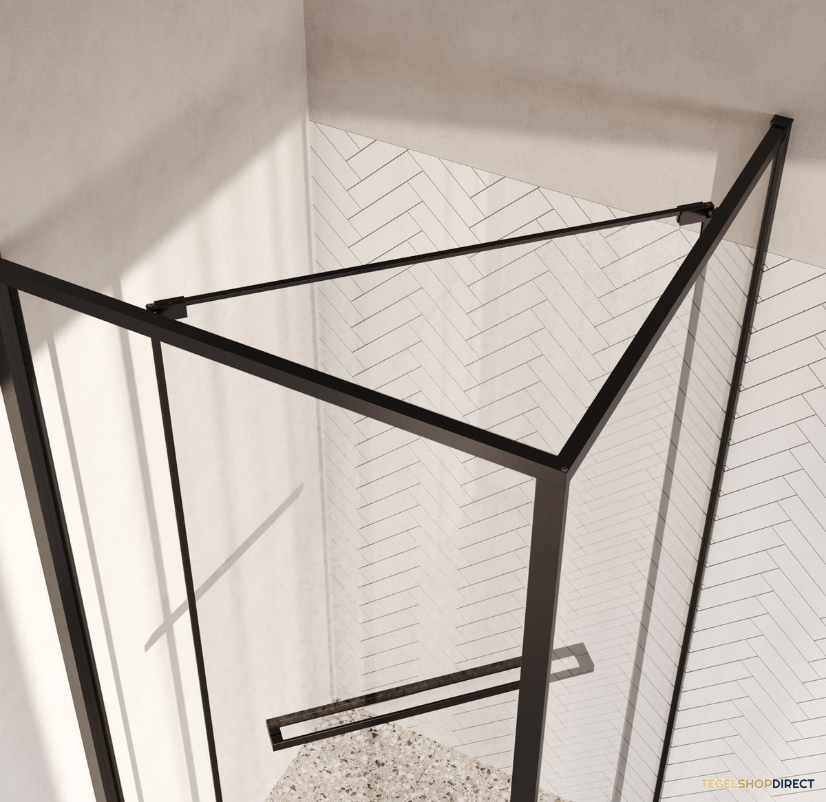 BRAUER Luminis Douchecabine 2-Delig Naar Binnen Draaiend 90x90x200 Omkeerbaar Helder Glas Incl. Glascoating PVD Gunmetal Geborsteld – afbeelding 5