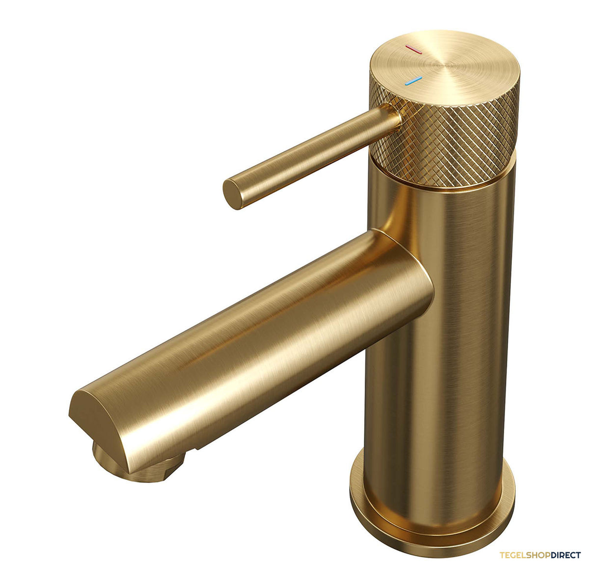 Wastafelmengkraan Brauer Gold Carving Coldstart Opbouw Laag Ronde Hendel Geborsteld Goud PVD PVD