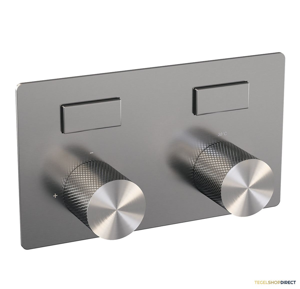 Thermostatische Inbouw Regendouche Brauer Carving Edition Met Drukknoppen SET 71 Met 20 cm Douchekop En Plafondarm En Staaf 3-Standen Handdouche En Doucheslang En Geintergreerde Glijstang RVS Geborsteld PVD – afbeelding 3