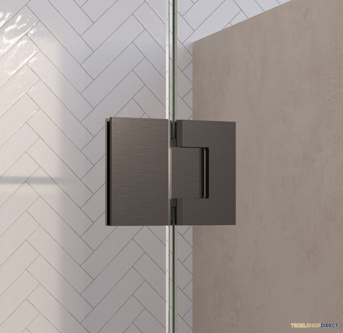 BRAUER Void nisdeur 2-delig helder glas 150x200 omkeerbaar met draaideur 70 aan glas incl. glascoating PVD gunmetal – afbeelding 4