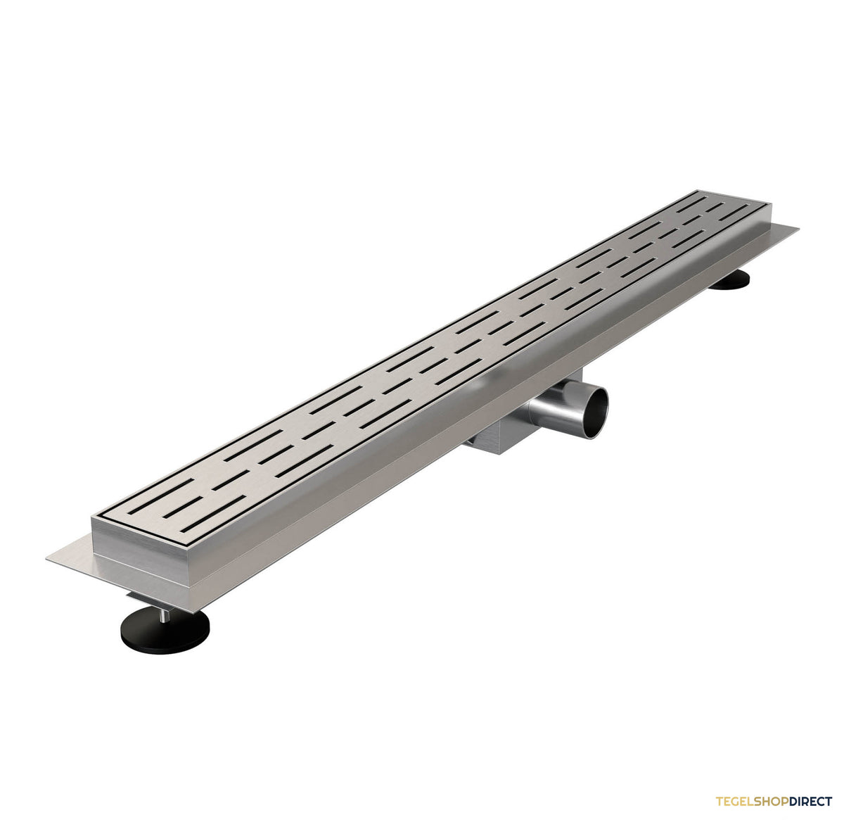 Douchegoot Brauer StanDrain 70x7 cm RVS Vloerflens Inclusief Kunststof Sifon Verstelbare Poten – afbeelding 3